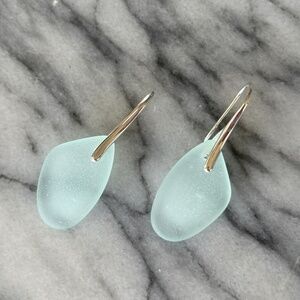 Seafoam Sea “Glass” green earrings in Sterling Silver